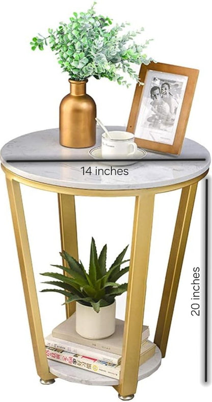 Luxurious Golden Tapered Side Tables