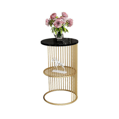 Designer Golden Half Caged Side Table