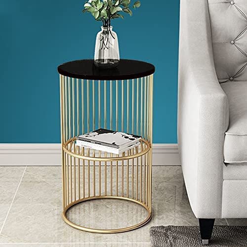 Designer Golden Half Caged Side Table