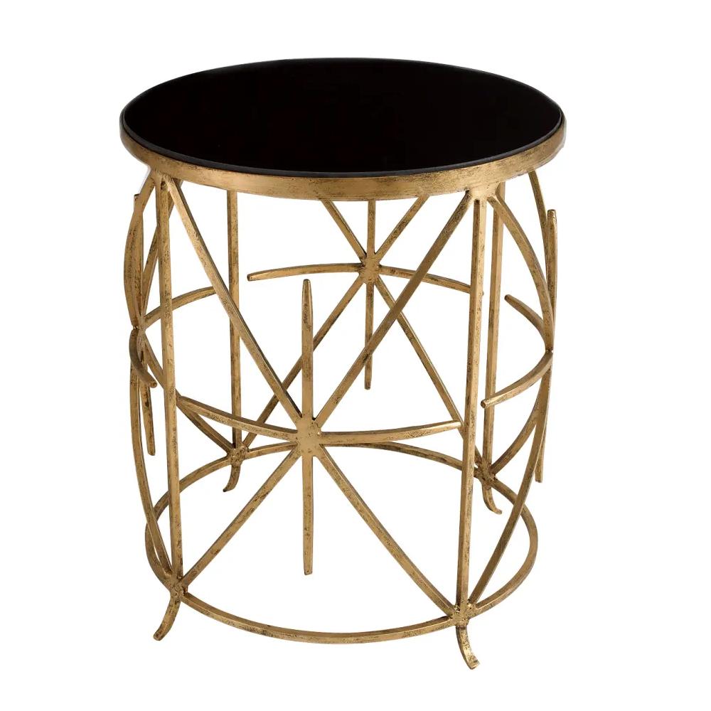 Golden Criss Cross Designer Metallic Side Table