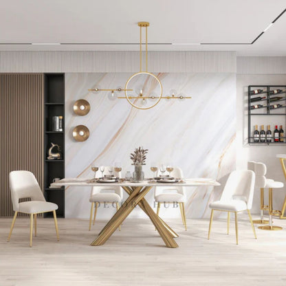 Stylish Legged Marble Dining Table