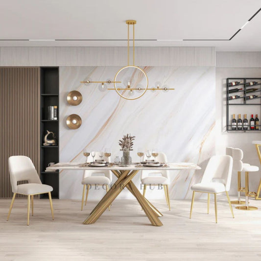 Stylish Legged Marble Dining Table