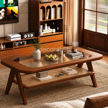 Classy Rattan Wooden Centre Table for Living Room