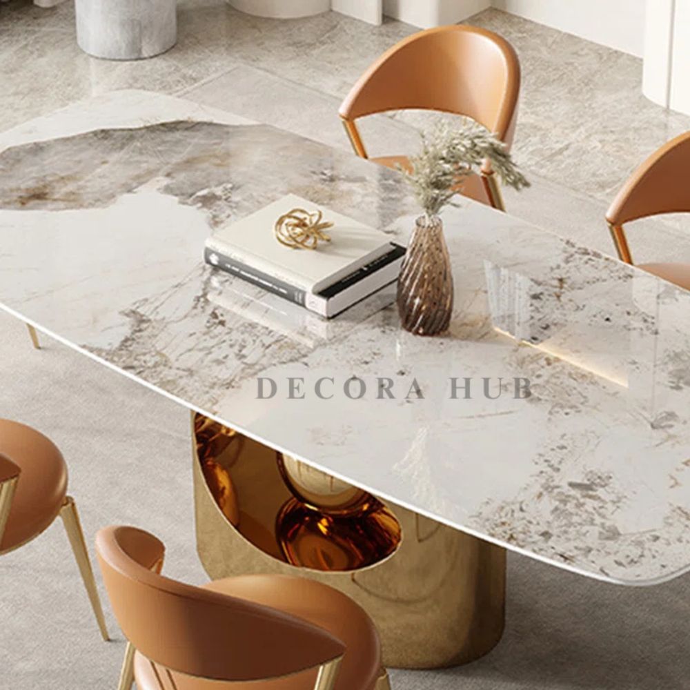 The Astoria White Marble Dining Table – another angle