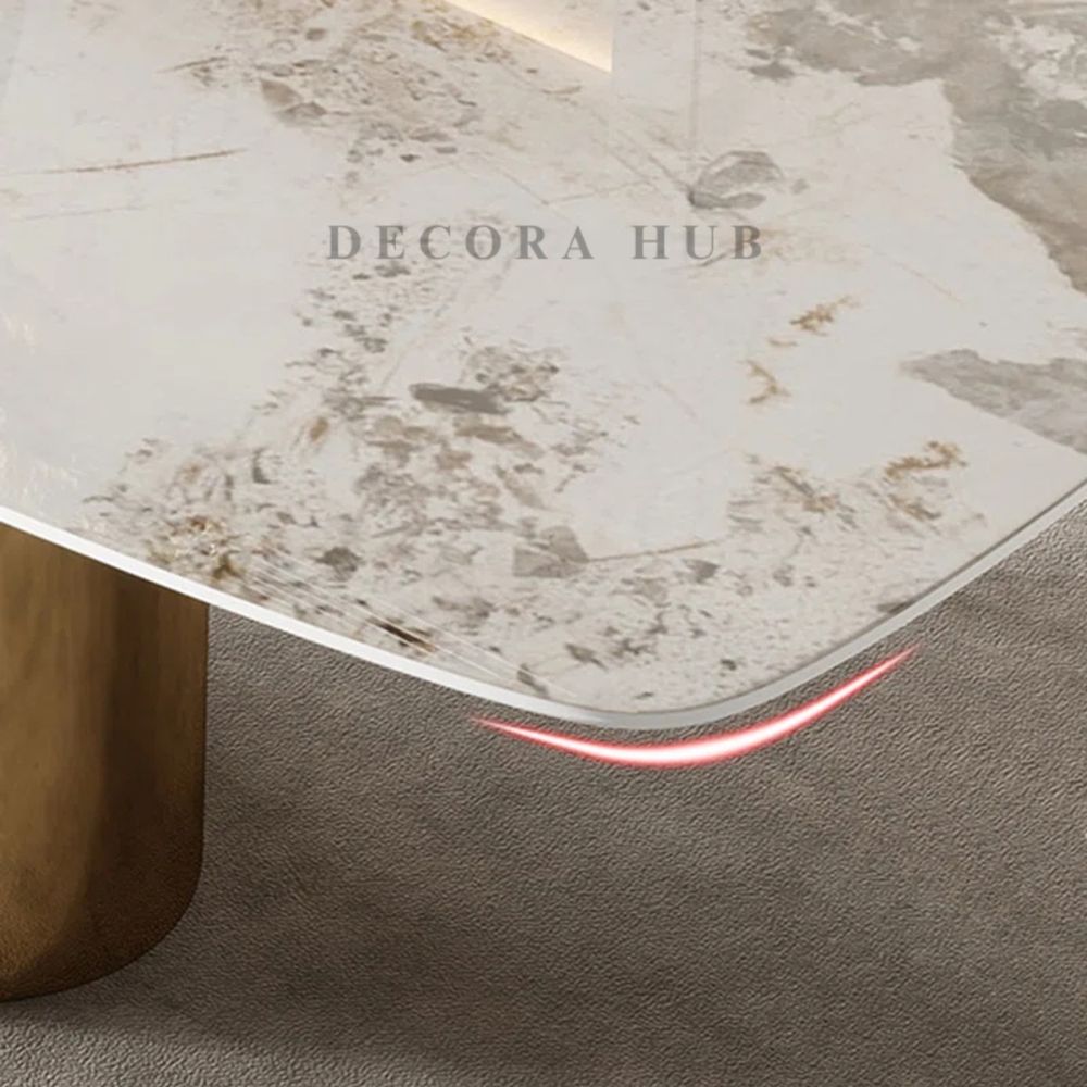 The Astoria White Marble Dining Table – detail view