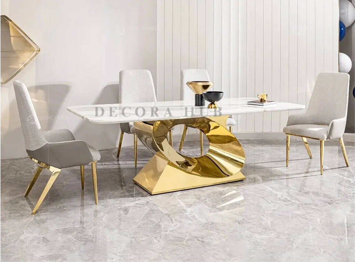 The Infinite White Marble Dining Table