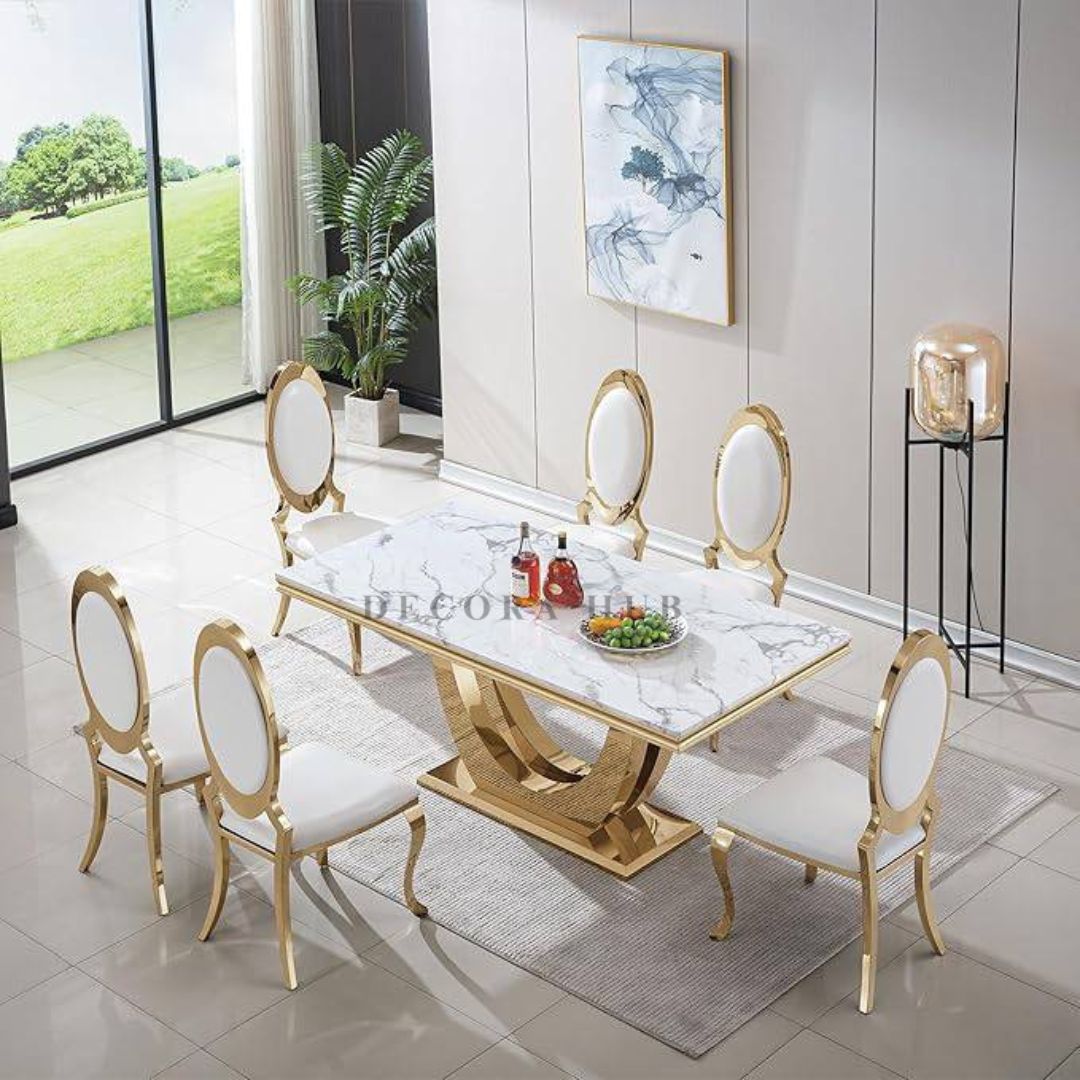 The Sterling Metal Dining Table – side view
