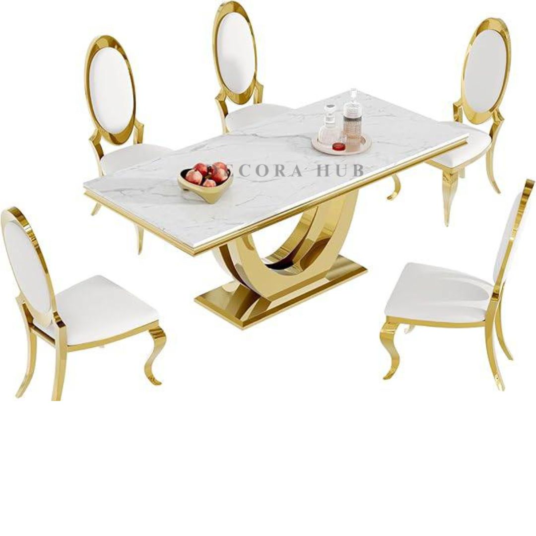 The Sterling Metal Dining Table – full view