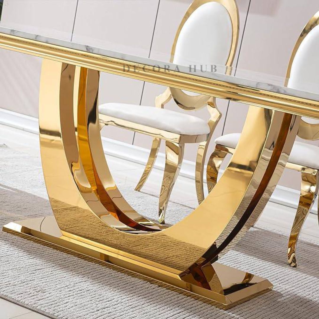 The Sterling Metal Dining Table – detail view