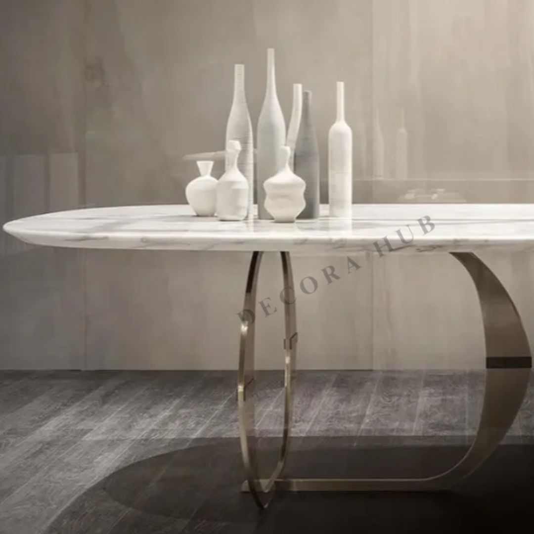 Transactional Marble Modern Dining Table – another angle