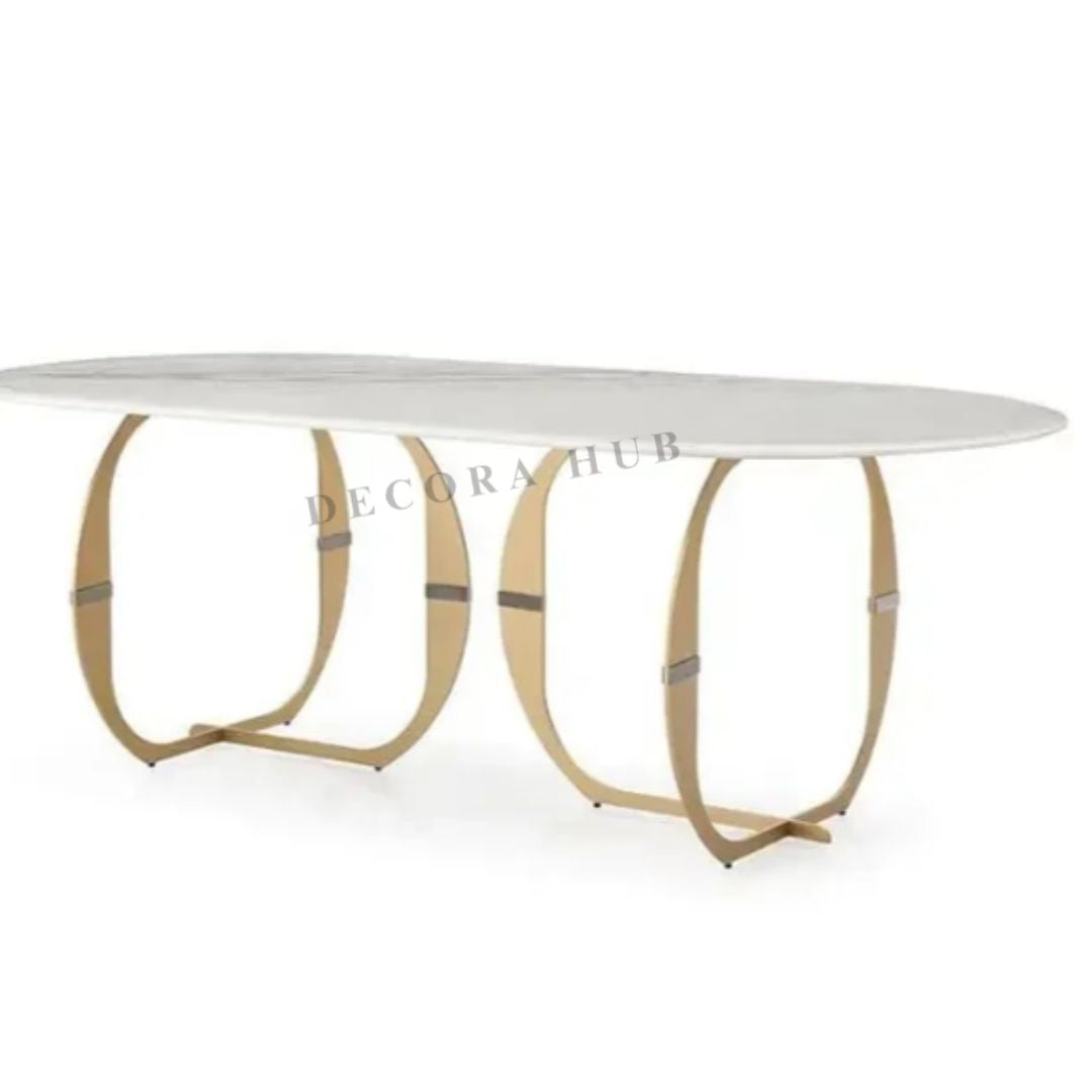 Transactional Marble Modern Dining Table – full view
