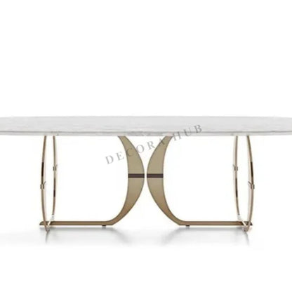 Transactional Marble Modern Dining Table – detail view