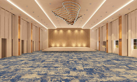 Urban Blue Beige Wall To Wall Carpet