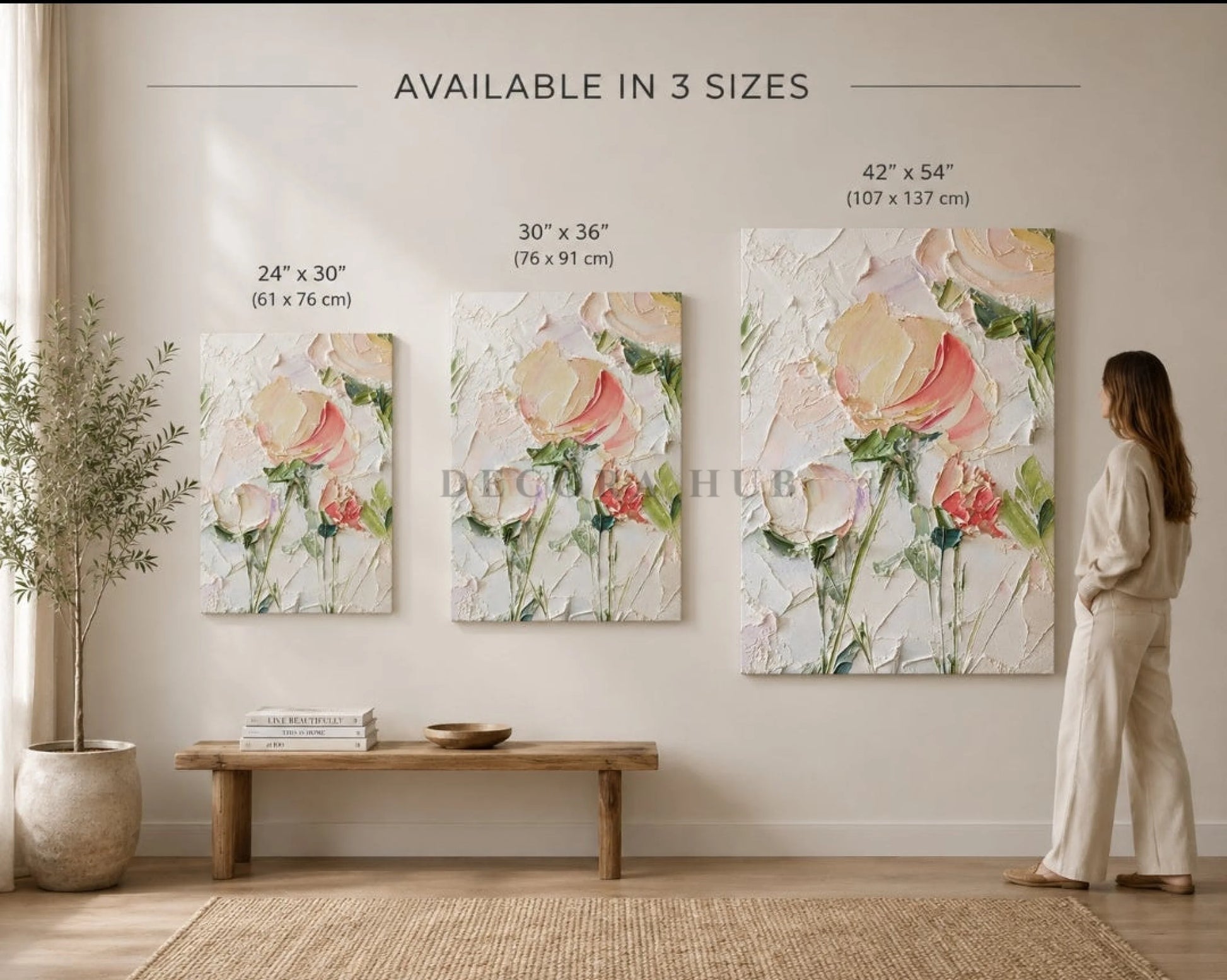 Velor Petal Textured Wall Art - Textured Wall Art