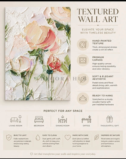 Velor Petal Textured Wall Art - Textured Wall Art