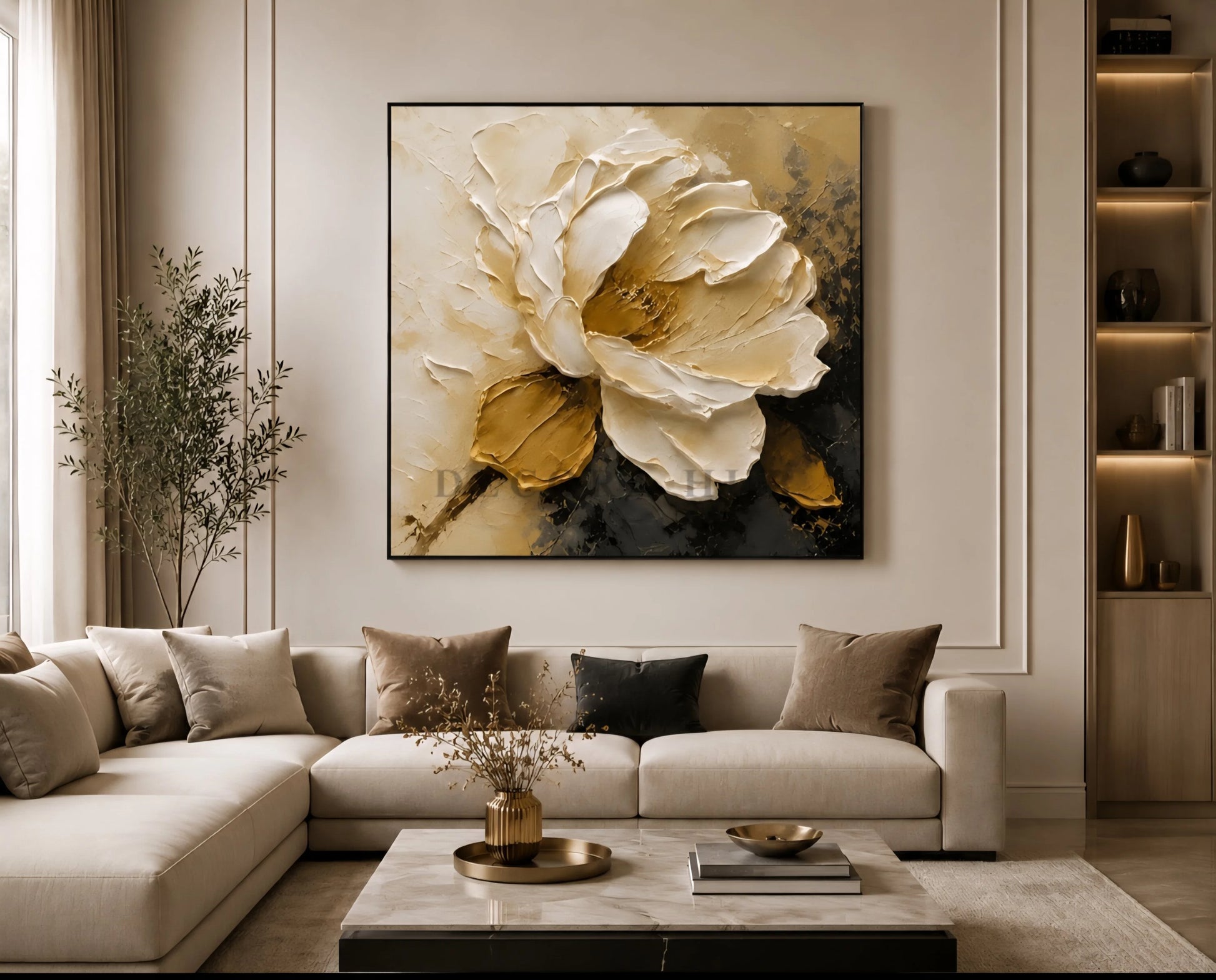 Velora Ivory Bloom Wall Art - Textured Wall Art
