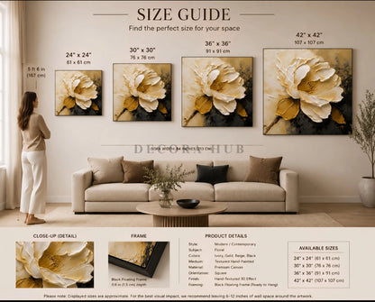 Velora Ivory Bloom Wall Art - Textured Wall Art