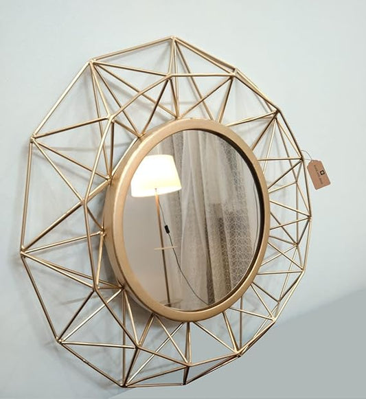 World Wide Iron Metal Wall Mirror