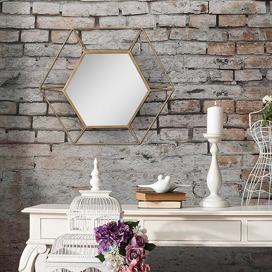 Large Hexagon Shape Wall Mirror