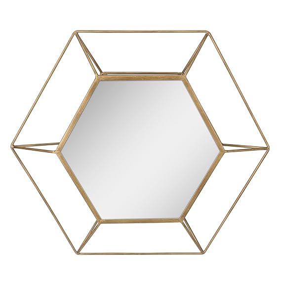 Large Hexagon Shape Wall Mirror